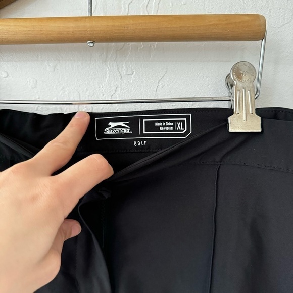 Slazenger Shorts XL Black Front Back Seamed Golf Stretch Casual Adjust Waist - Picture 4 of 10